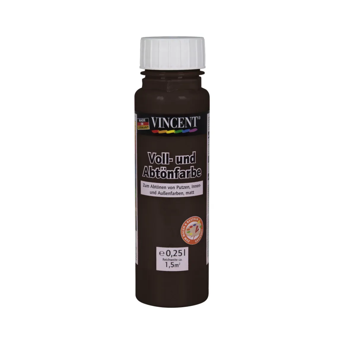 Vincent Voll- und Abtönfarbe dunkelbraun 0,25 L