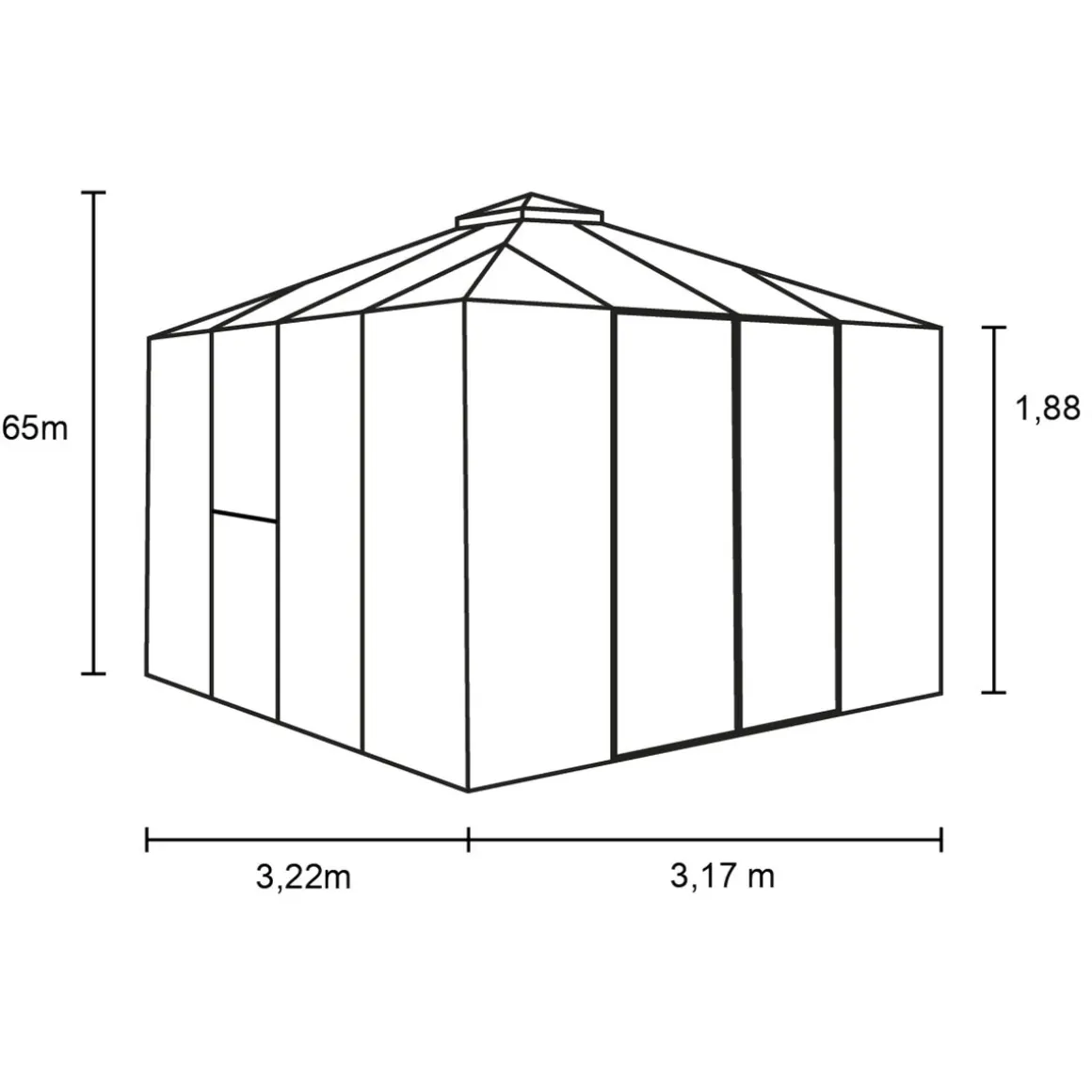 Vitavia Gewächshaus Jack Roof 10m² schwarz