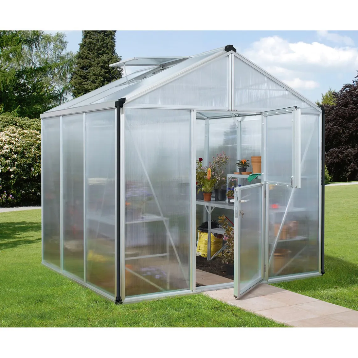 Vitavia Gewächshaus Zeus 6200 6,2m² 3 mm ESG/HKP silber