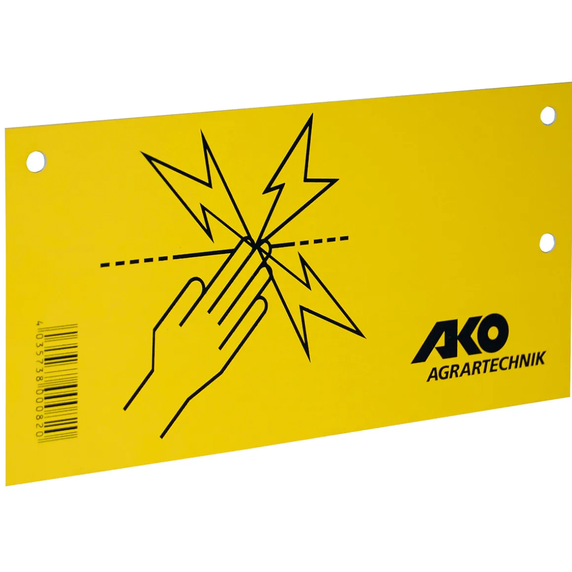 Warnschild für Elektrozaun 10 x 20 cm gelb
