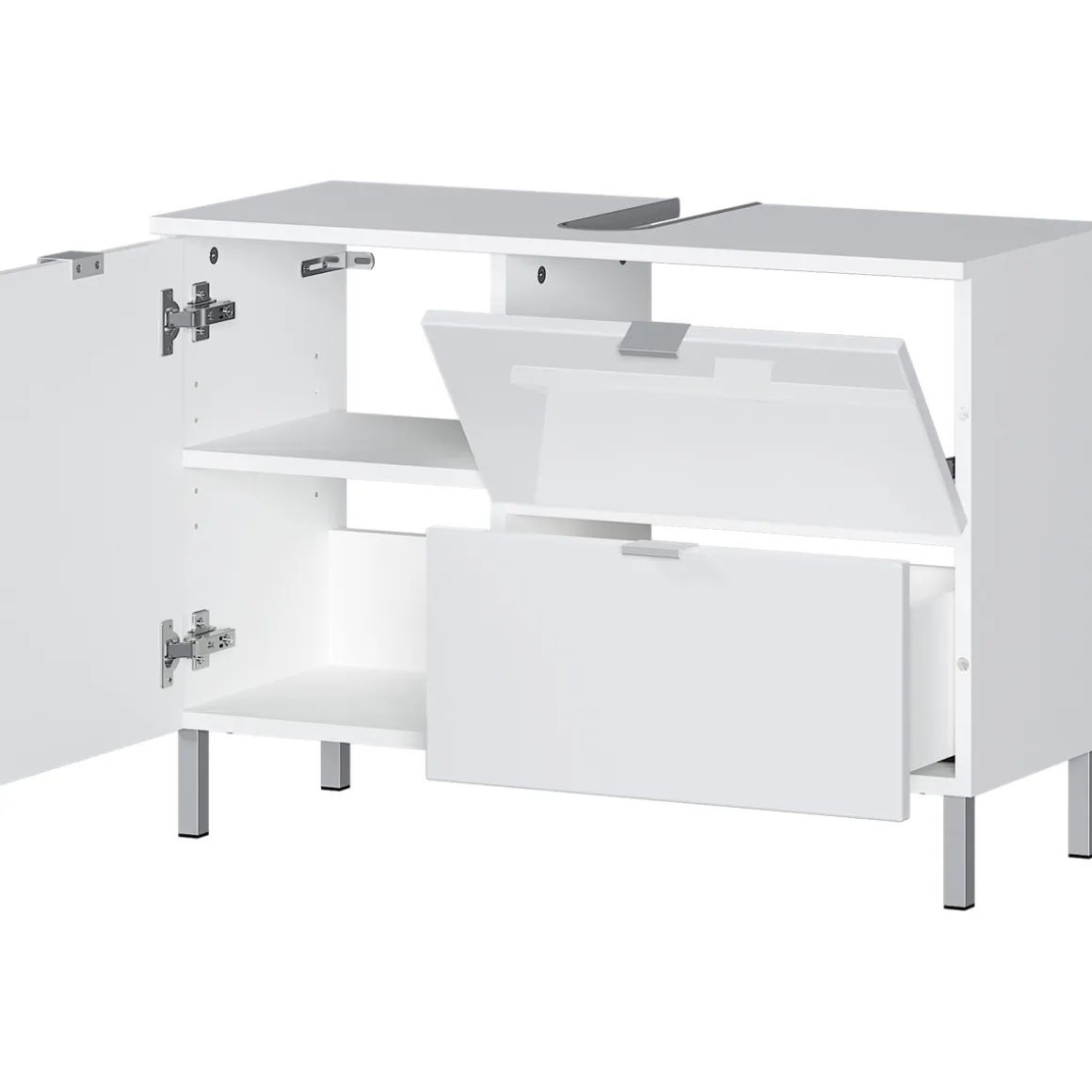 Waschbeckenunterschrank Maureen 1 Schubkasten 80 x 56 x 34 cm weiß