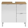 Waschbeckenunterschrank Maureen 2 Schubkästen 60 x 56 x 34 cm Grandson-Eiche-Nachbildung/weiß