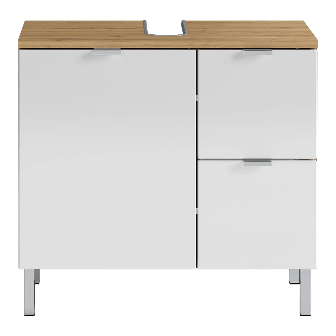 Waschbeckenunterschrank Maureen 2 Schubkästen 60 x 56 x 34 cm Grandson-Eiche-Nachbildung/weiß