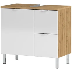 Waschbeckenunterschrank Maureen 2 Schubkästen 60 x 56 x 34 cm Grandson-Eiche-Nachbildung/weiß