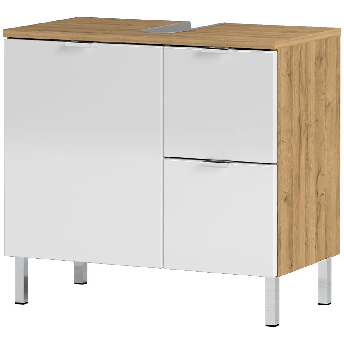 Waschbeckenunterschrank Maureen 2 Schubkästen 60 x 56 x 34 cm Grandson-Eiche-Nachbildung/weiß