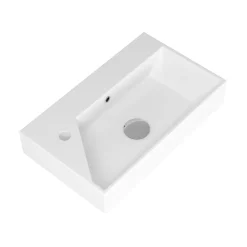 Waschbeckenunterschrank Mara, 55cm, Schwarz, 2 Türen, Soft-Close, inkl. Keramik-Becken