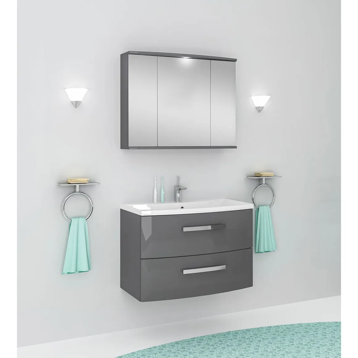 Waschbeckenunterschrank Olivia anthrazit