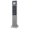 Wegeleuchte SteelCraft mit 2-fach Steckdose grau