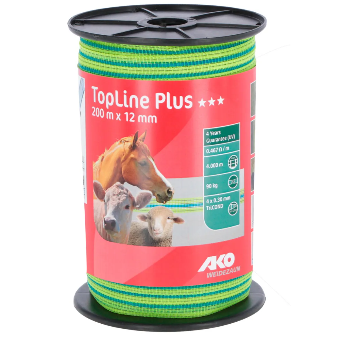 Weidezaunband TopLine Plus 200 m 1,2 cm neongelb-blau