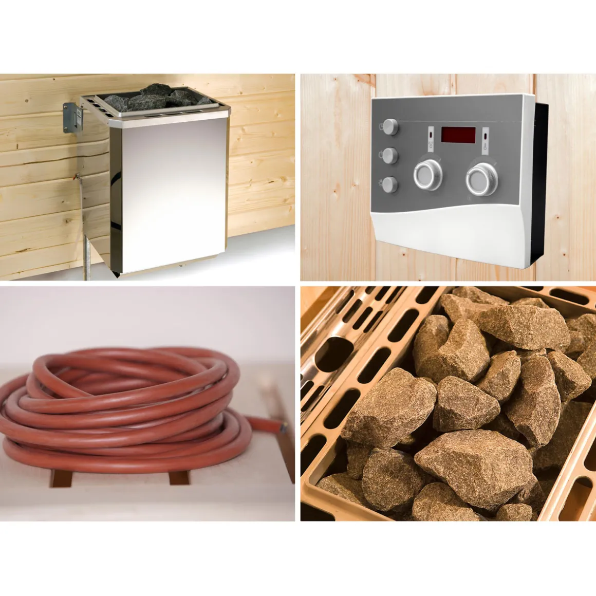 Weka Design-Saunahaus Kuopio Sparset 9,0 kW OS inkl analoger Steuerung natur