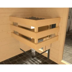 Weka Design-Saunahaus Kuopio Sparset 9,0 kW OS inkl analoger Steuerung natur