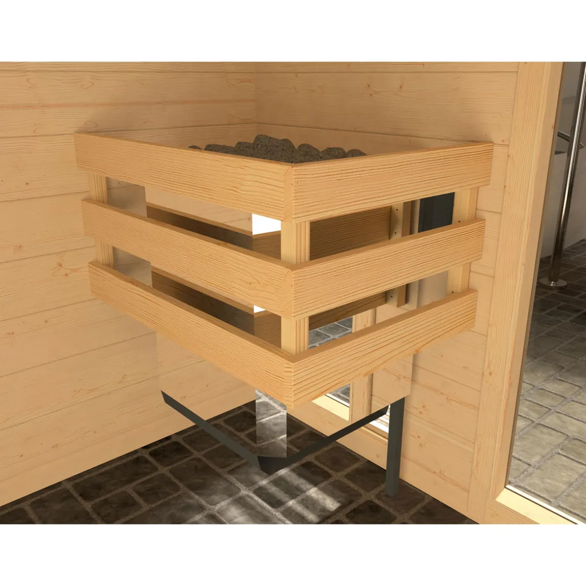 Weka Design-Saunahaus Kuopio Sparset 9,0 kW OS inkl analoger Steuerung natur