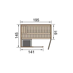 Weka Design-Saunahaus Kuopio Sparset 9,0 kW OS inkl analoger Steuerung