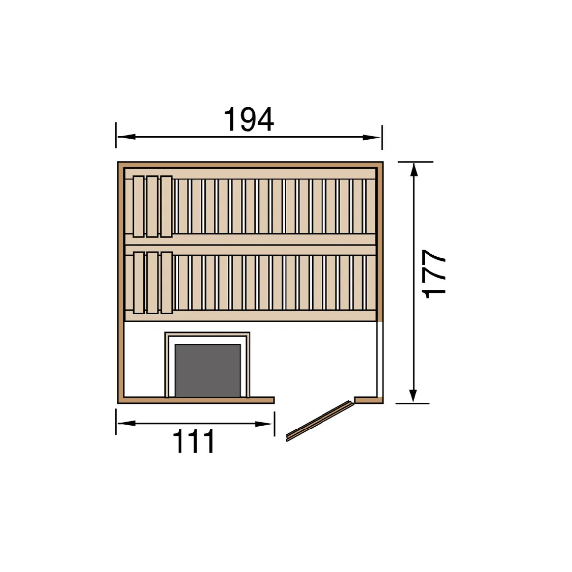 Weka Elementsauna Halmstad Größe 2 Sparset 7,5 kW OS Massivholztuer