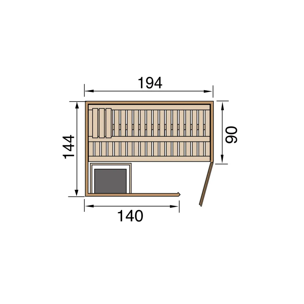 Weka Elementsauna Halmstad Größe 2 Sparset 7,5 kW Bio S Glastuer und Fenster