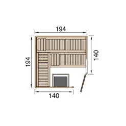 Weka Elementsauna Varberg Größe 2 Sparset 7,5 kW Bio S Glastuer und Fenster