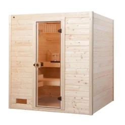 Weka Massivholz-Sauna Valida Größe 1 Sparset 4,5 kW OS Glastuer