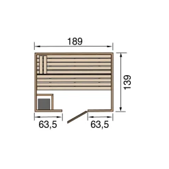 Weka Massivholz-Sauna Valida Größe 1 Sparset 4,5 kW OS Glastuer
