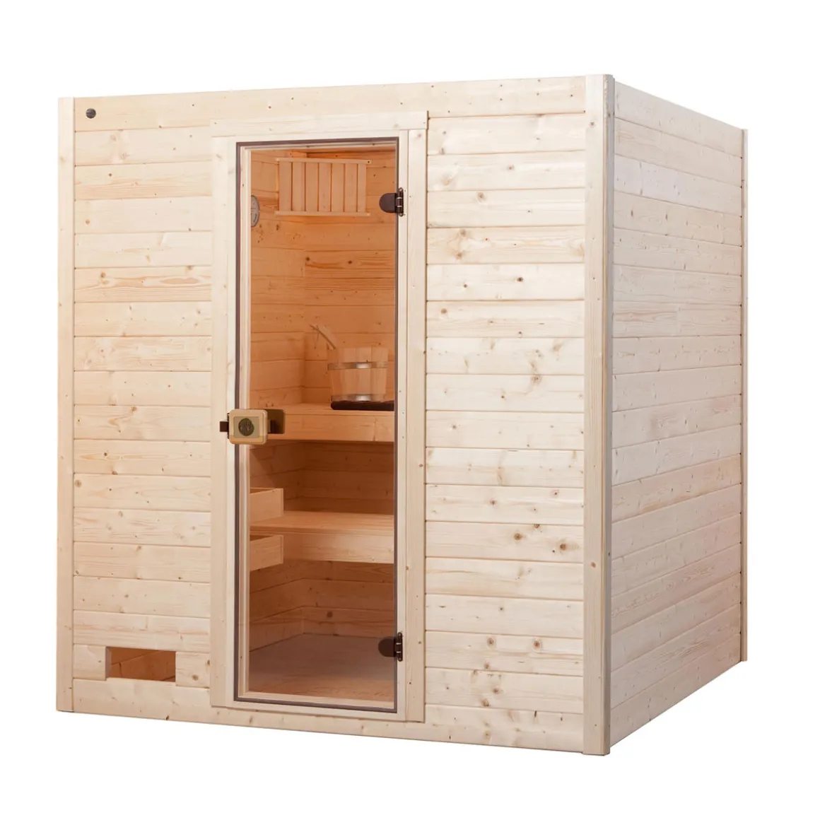 Weka Massivholz-Sauna Valida Größe 1 Sparset 4,5 kW Bio S Glastuer