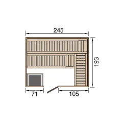 Weka Premium Massivholz-Elementsauna Kemi Größe 4 Sparset 7,5 kW OS