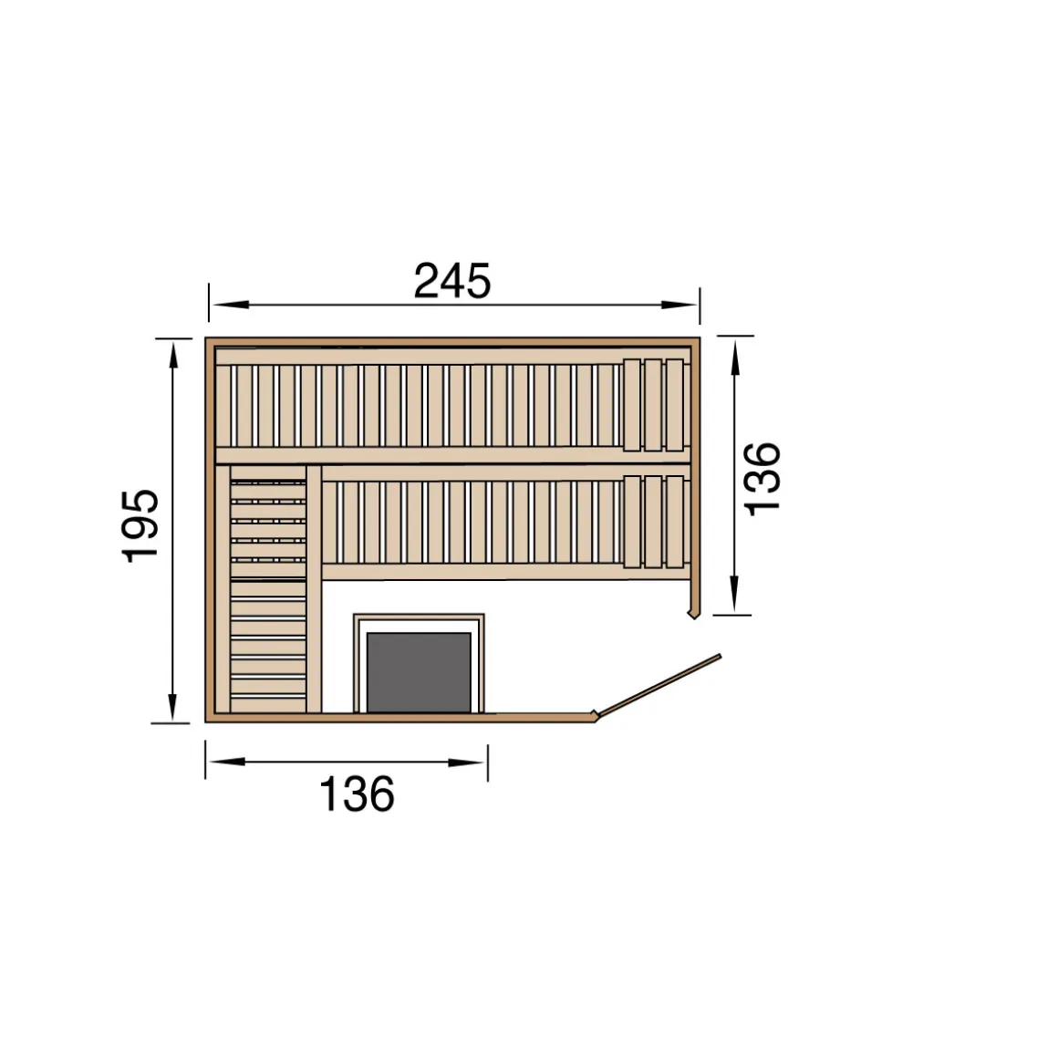 Weka Premium Massivholz-Elementsauna Kemi Größe 2 Sparset 7,5 kW Bio S