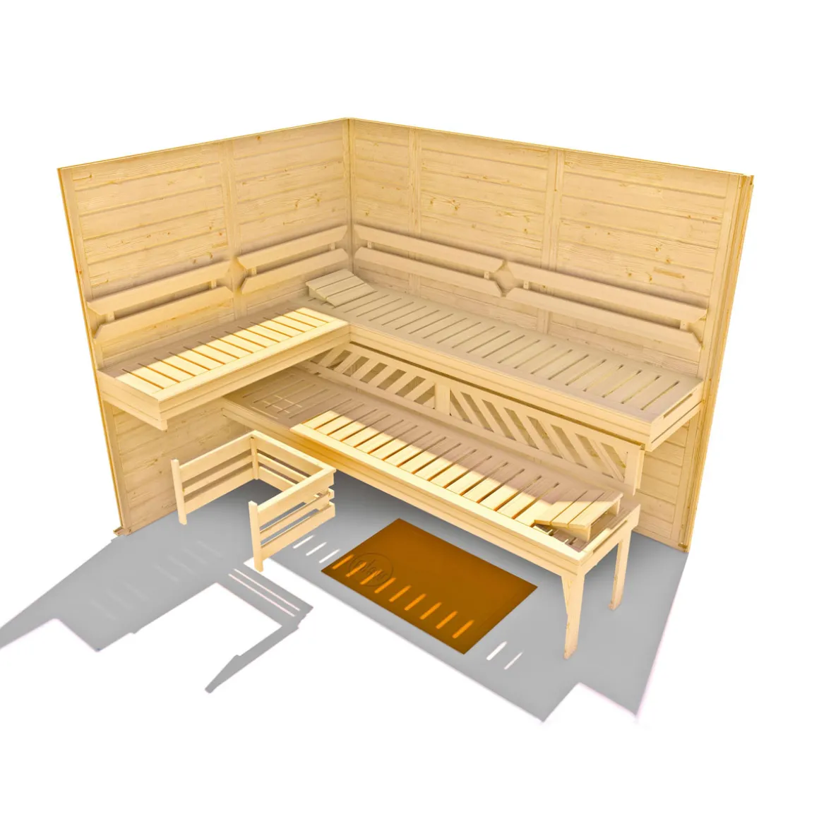 Weka Premium Massivholz-Elementsauna Kemi Größe 2 Sparset 7,5 kW Bio S
