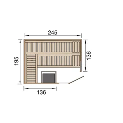 Weka Premium Massivholz-Elementsauna Kemi Eck Größe 3 Sparset 7,5 kW OS