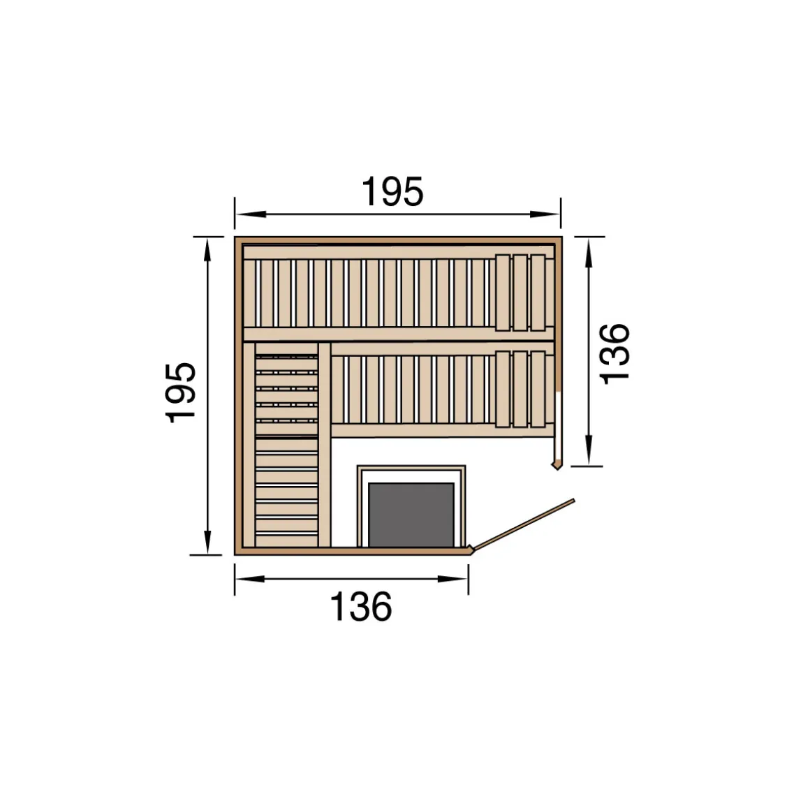 Weka Premium Massivholz-Elementsauna Kemi Eck Größe 2 Sparset 7,5 kW Bio S