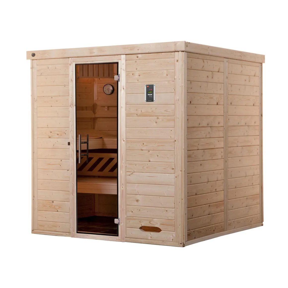 Weka Premium Massivholz-Elementsauna Kemi Größe 3 Sparset 7,5 kW Bio S
