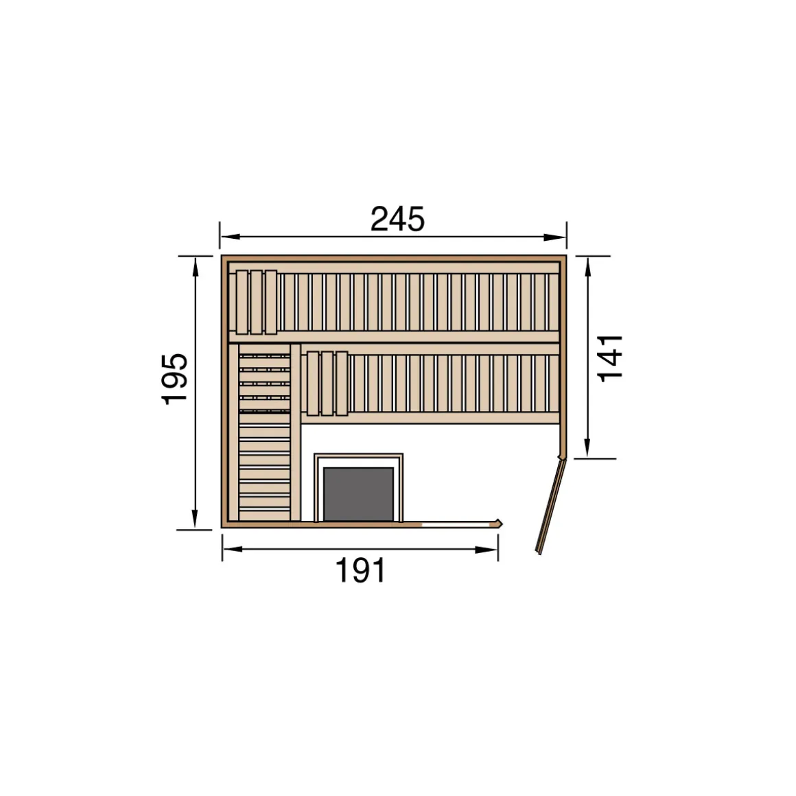 Weka Premium Massivholz-Sauna Turku Eck Größe 3 Sparset 7,5 kW Bio S