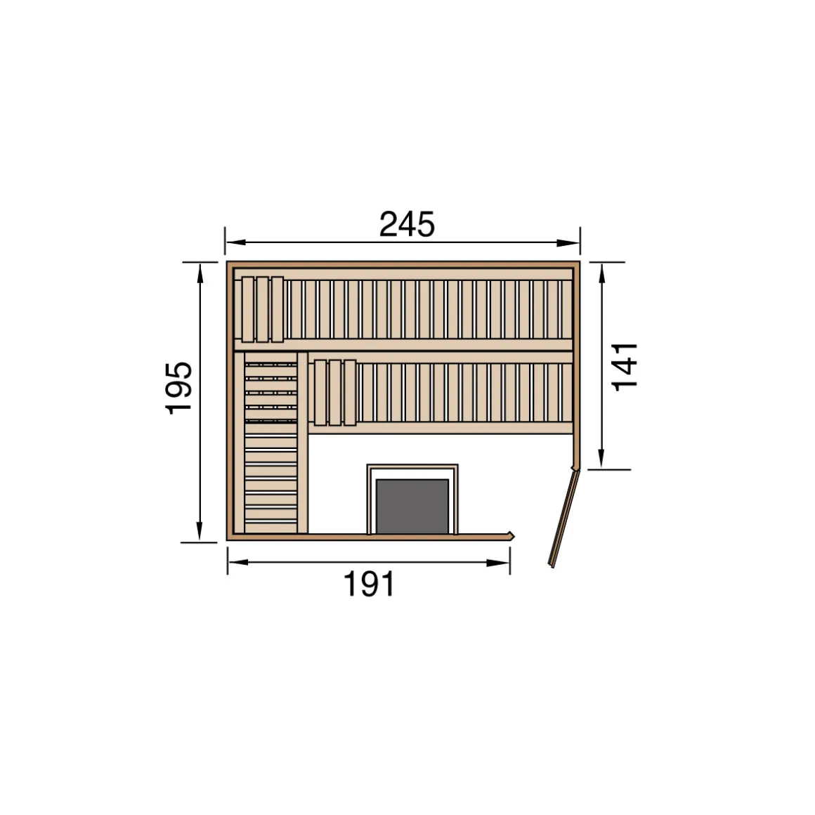 Weka Premium Massivholz-Sauna Turku Größe 3 Sparset 7,5 kW Bio S Massivholztuer
