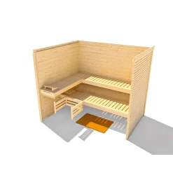 Weka Premium Massivholz-Sauna TURKU Größe 2 Sparset 7,5 kW OS