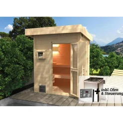 Weka Premium Massivholz-Sauna Bergen Größe 3 Sparset 7,5 Bio S