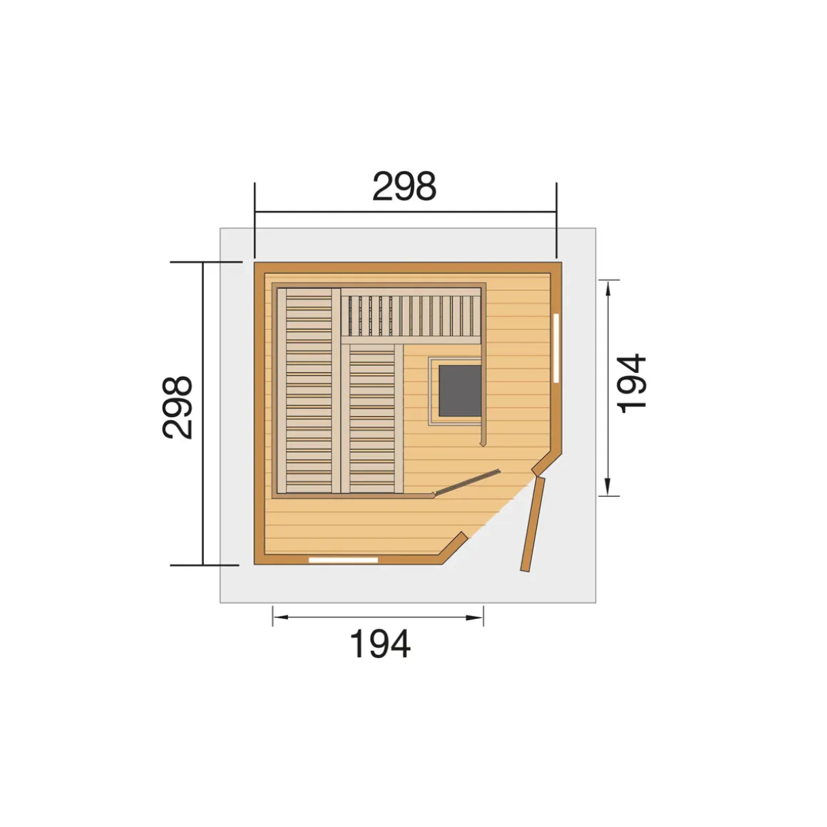 Weka Saunahaus Kurikka Sparset 7,5 kW Bio S natur