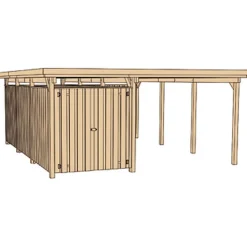 Weka Carport 607 inklusive Geräteraum 512 x 602 x 233 cm