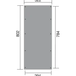 Weka Flachdach-Einzelcarport 617 270 x 760 cm