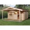 Weka Gartenhaus 111 A Größe 1/2/3 mit Vordach 460 x 460 x 262 cm