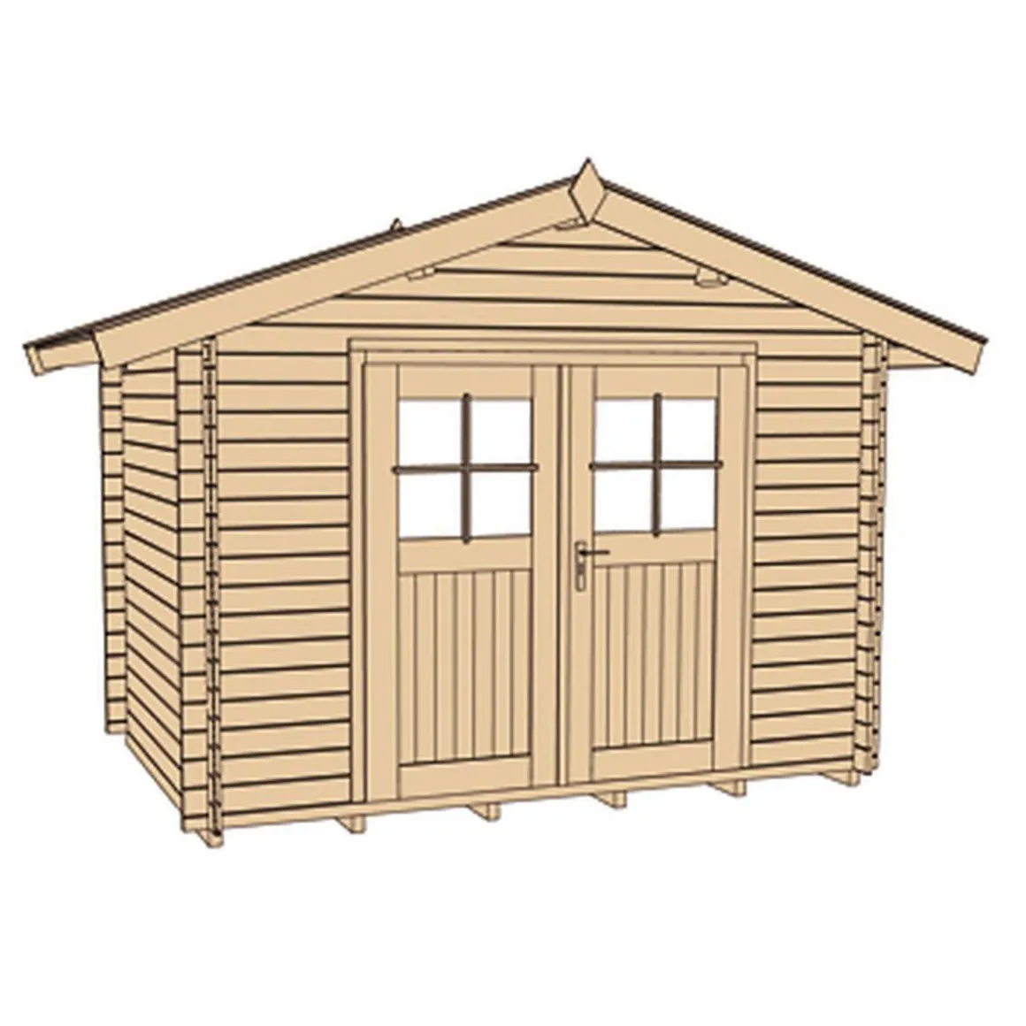 Weka Gartenhaus Premium 45 mm 380 x 330 x 262 cm
