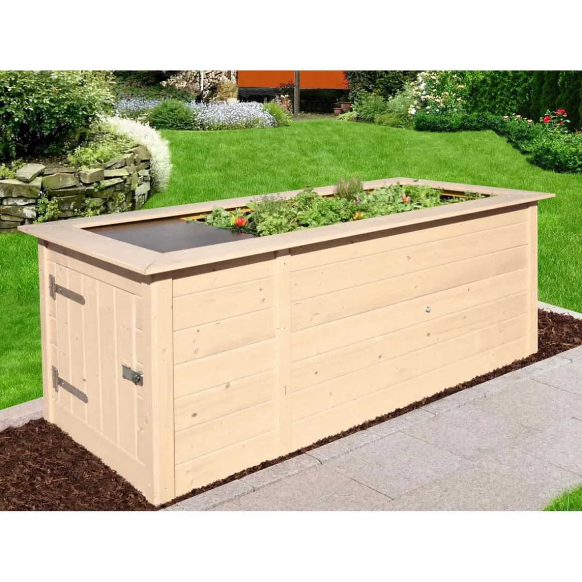Weka Profi-Hochbeet 669 mit Abstellraum natur