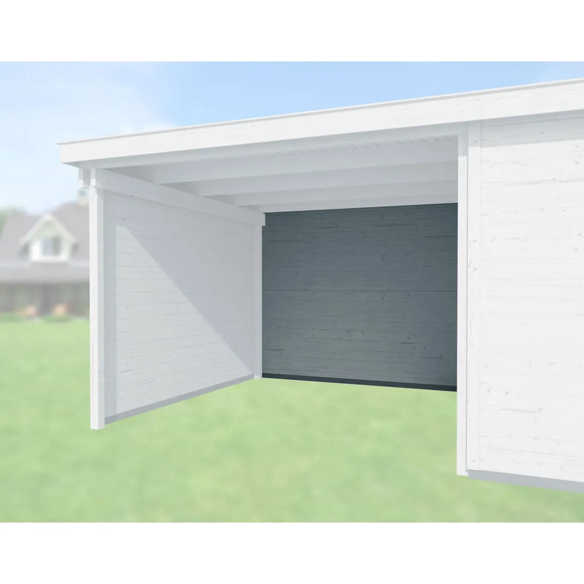 Weka Rückwand für Gartenhaus 126/172 Anbau 150 cm grau