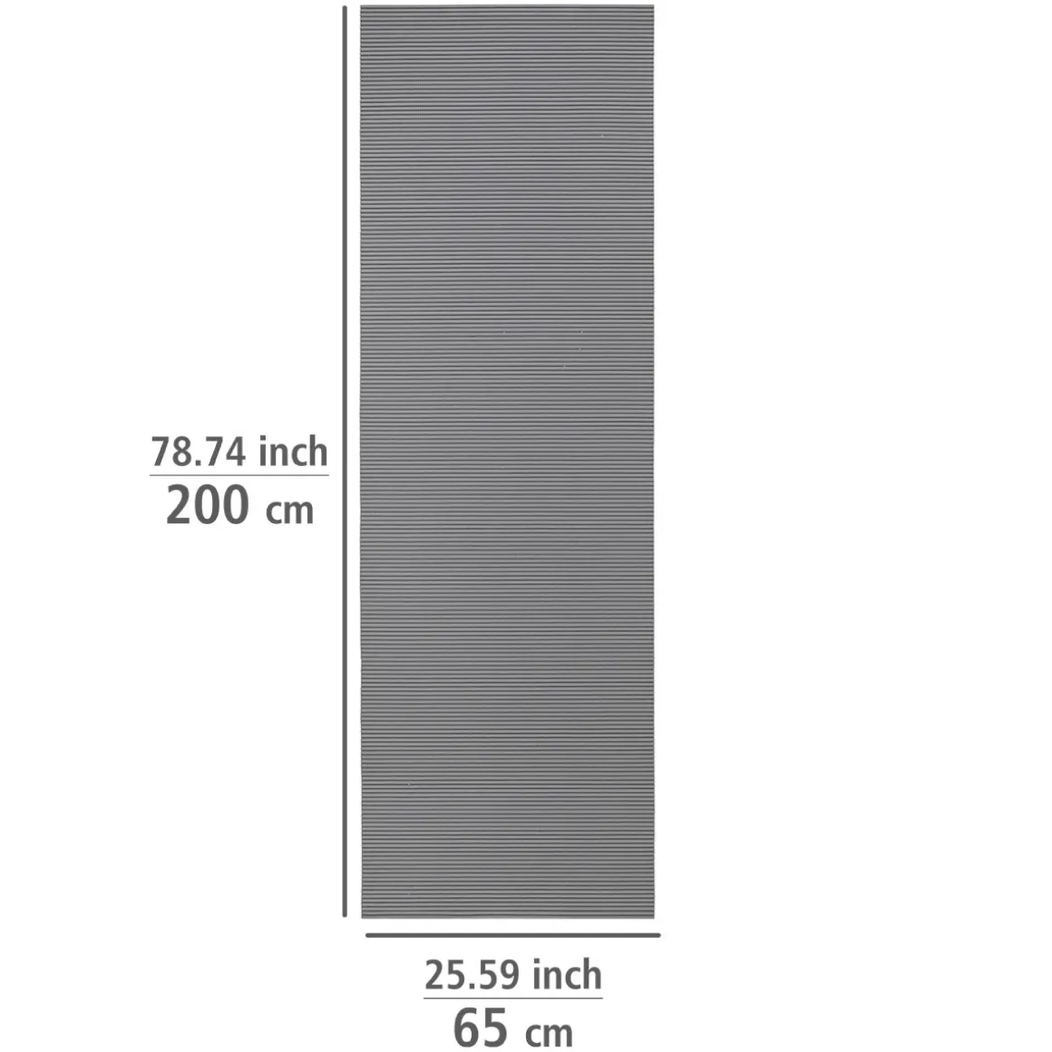Wenko Badematte Grau 65 x 200 cm Weichschaummatte