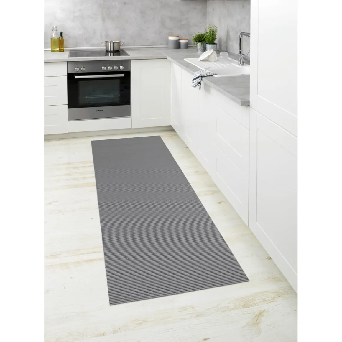 Wenko Badematte Grau 65 x 200 cm Weichschaummatte