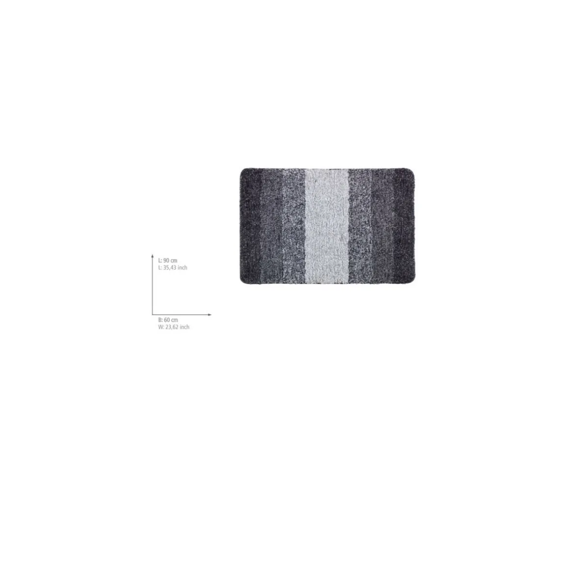 Wenko Badteppich Luso Grau 60 x 90 cm