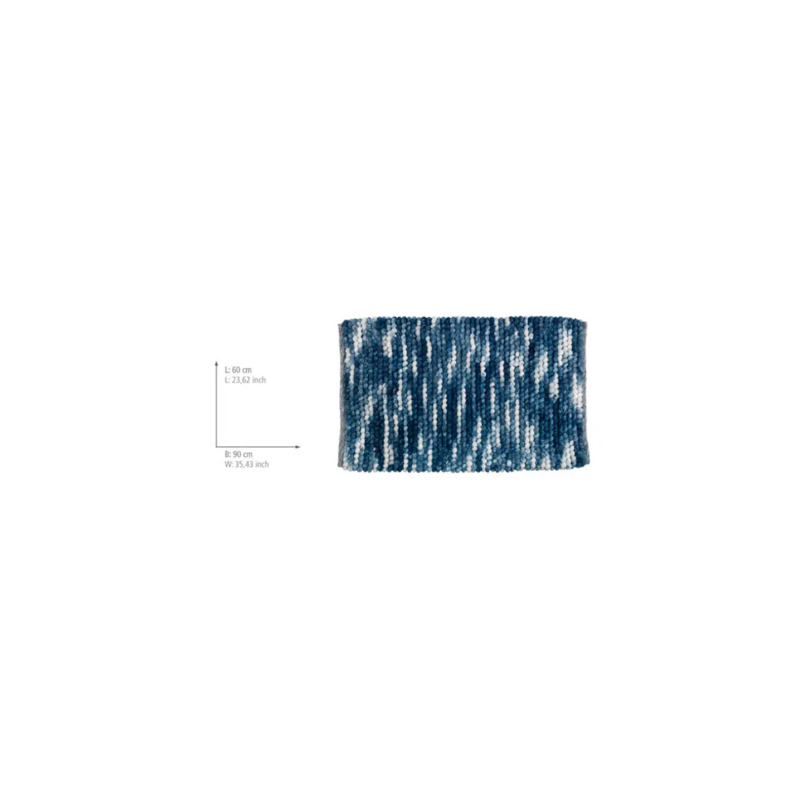 Wenko Badteppich Urdu Blau 60 x 90 cm Mit Melagne-Effekt