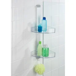 Wenko Eck-Duschcaddy Premium mit 2 Ablagen und Edelstahl-Haken