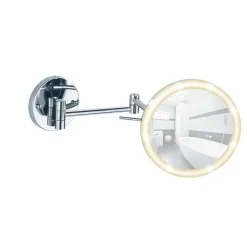 Wenko Power-Loc LED Wandspiegel Aura Befestigen ohne bohren mit hochwertigem Acrylrahmen