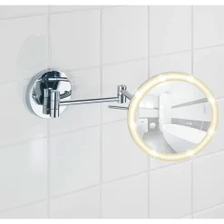 Wenko Power-Loc LED Wandspiegel Aura Befestigen ohne bohren mit hochwertigem Acrylrahmen
