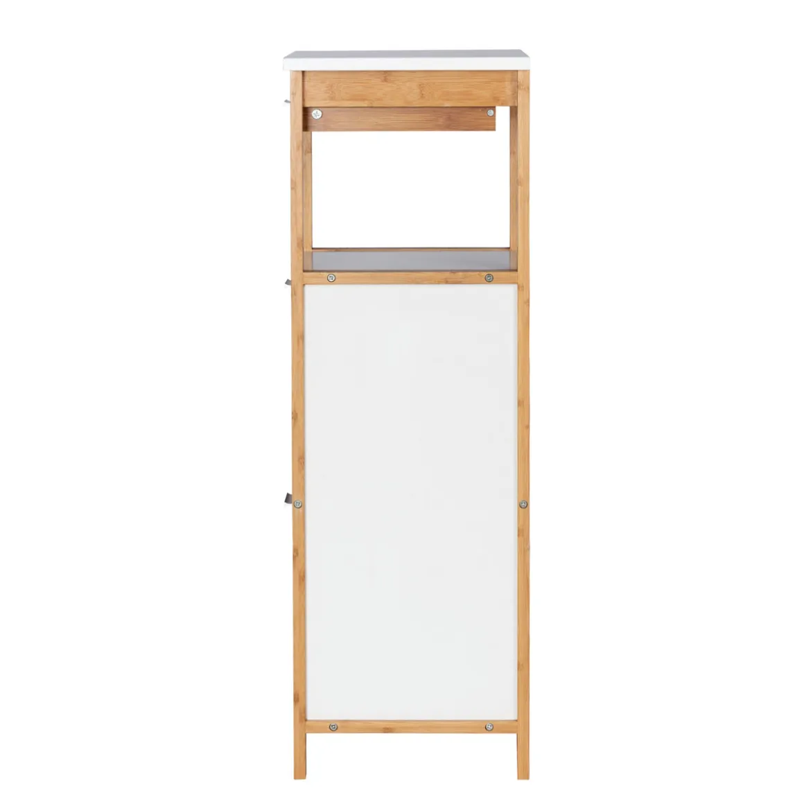 Wenko Regal Finja aus Bambus mit 2 Ablagen 2 Fächern und Schublade 34 x 89 x 30 cm