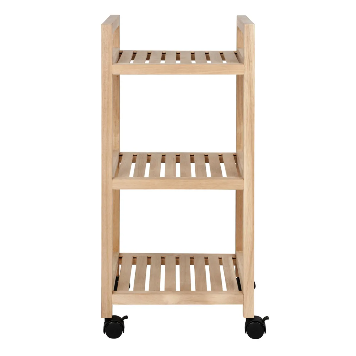 Wenko Rollregal 3 Etagen Acina Rollwagen Küchen-Regal Badezimmer-Regal auf Rollen FSC