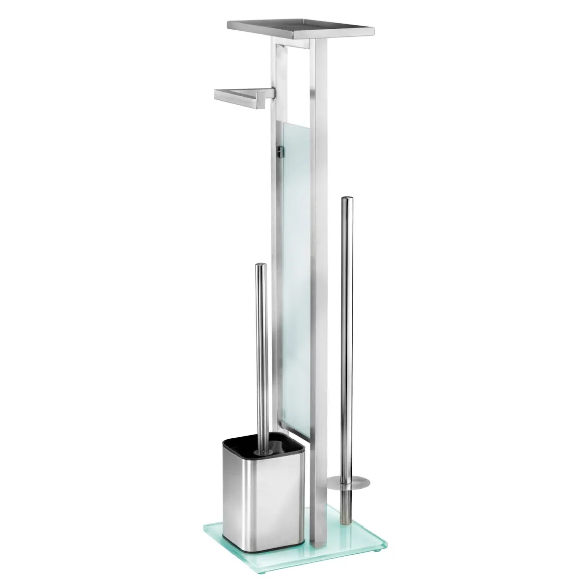 Wenko Stand WC-Garnitur Debar mit Ablage Edelstahl rostfrei